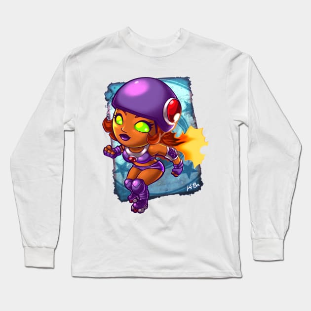 Superhero Roller Derby Starfire Long Sleeve T-Shirt by K-Bo.